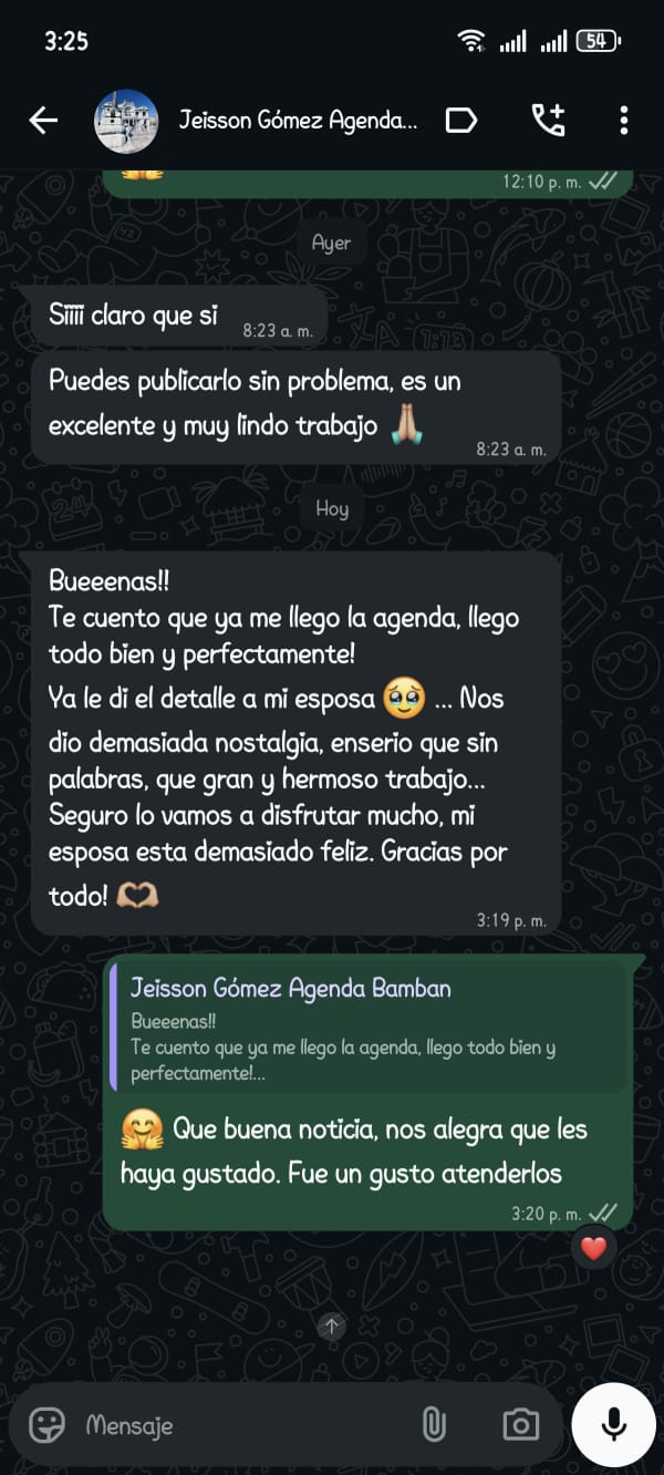 Captura de WhatsApp de Jeison Gómez